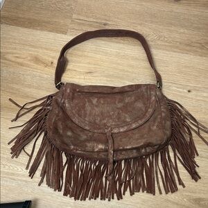 Hobo International Suede Fringe Shoulder Bag